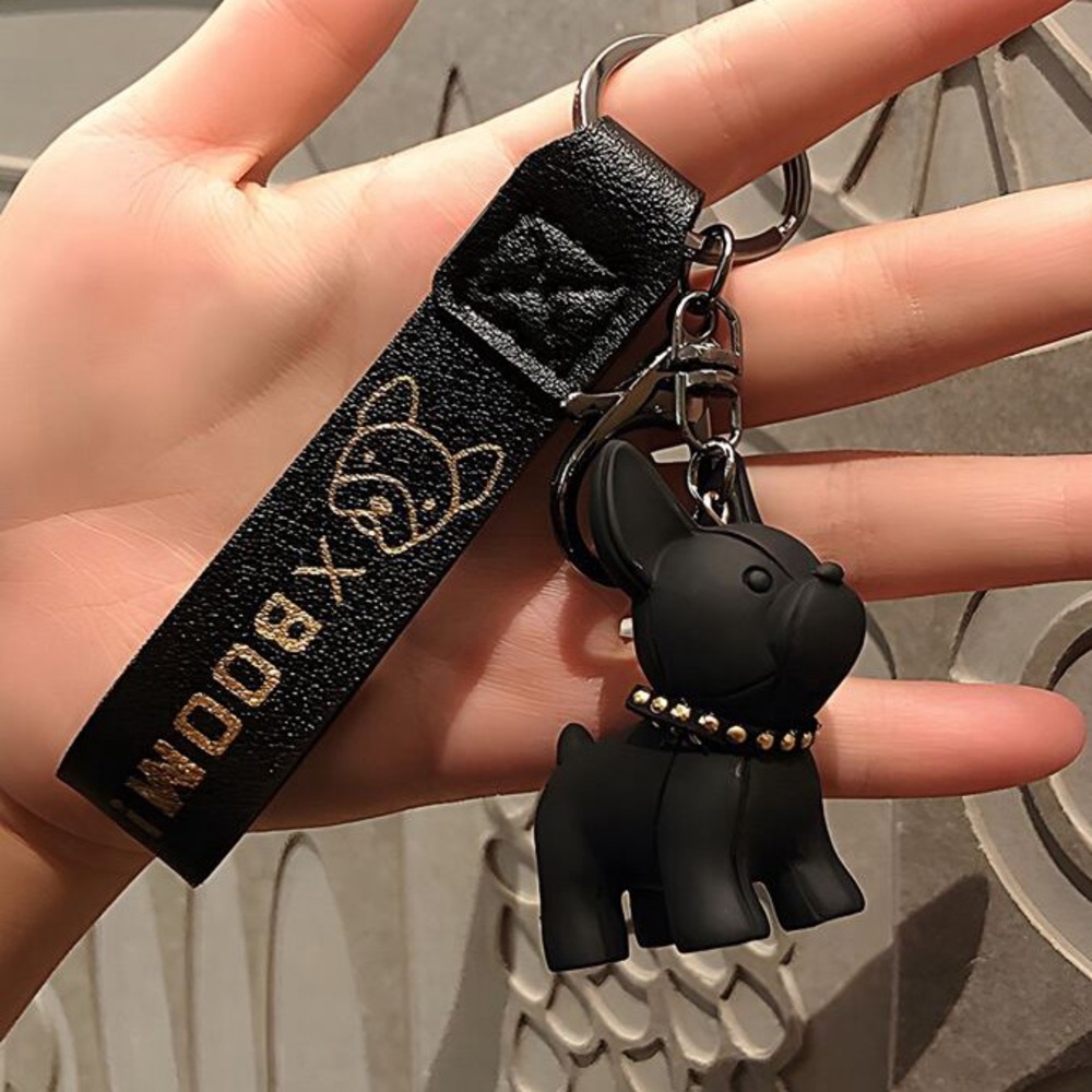 NWT French Bulldog Black Dog Keychain w/Silver Accent Collar Limited Edition - Picture 10 of 12